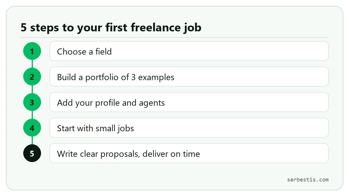 Five steps to the first freelance job