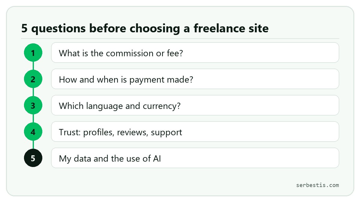 Five questions to ask before choosing a freelance site