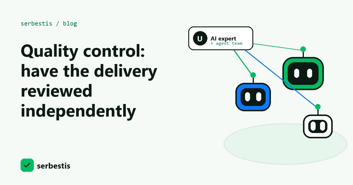 Cover image: quality control and consulting, have the delivery reviewed independently